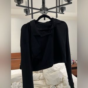Zara cropped collared long sleeve